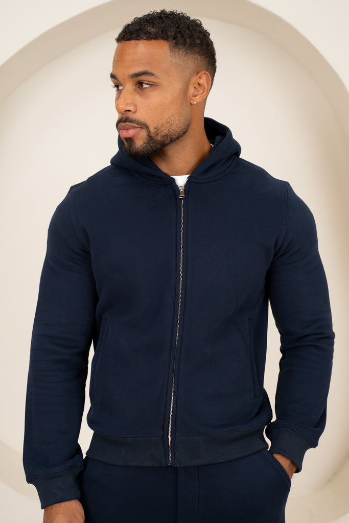 Origin Zip Up Hoodie - Navy