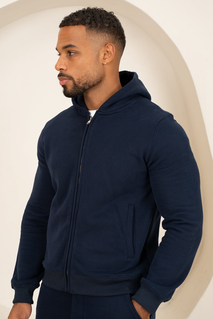 Origin Zip Up Hoodie - Navy