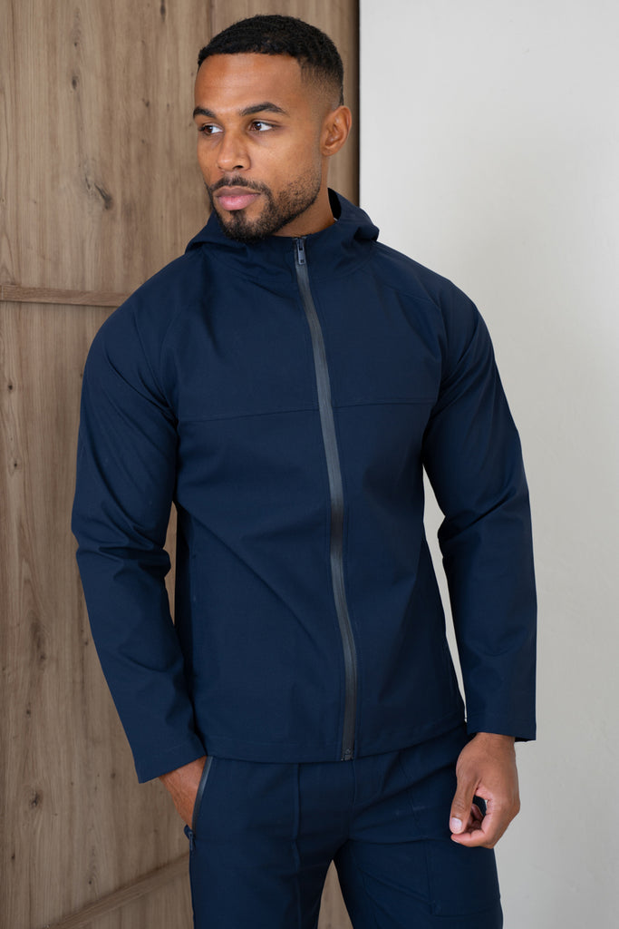Pinnacle Brushed Technical Windbreaker Jacket - Navy