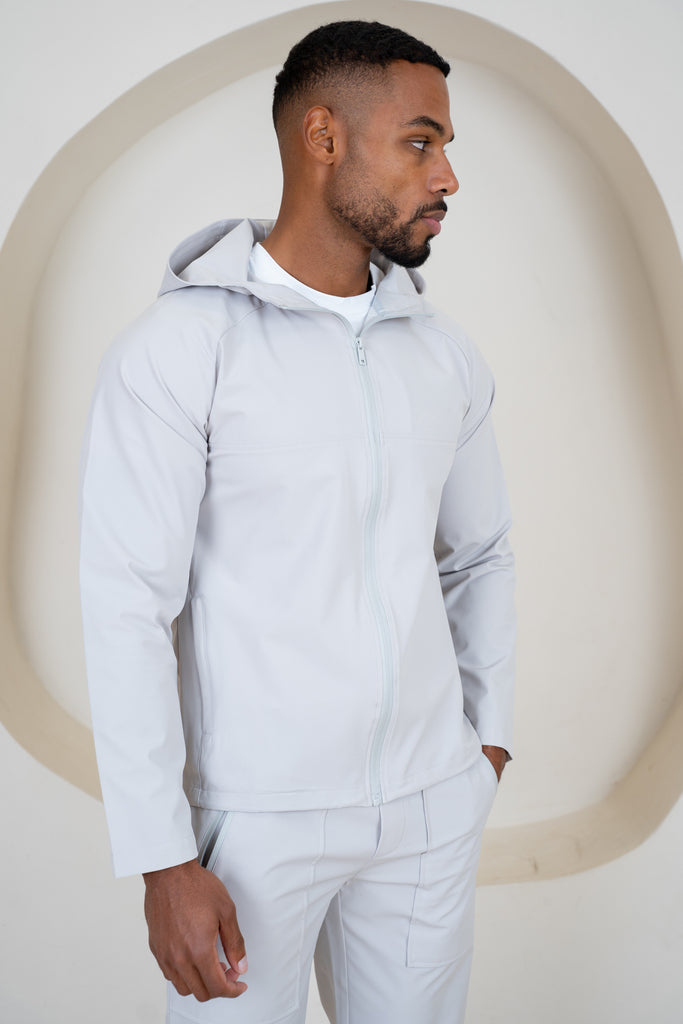 Pinnacle Brushed Technical Windbreaker Jacket - Grey