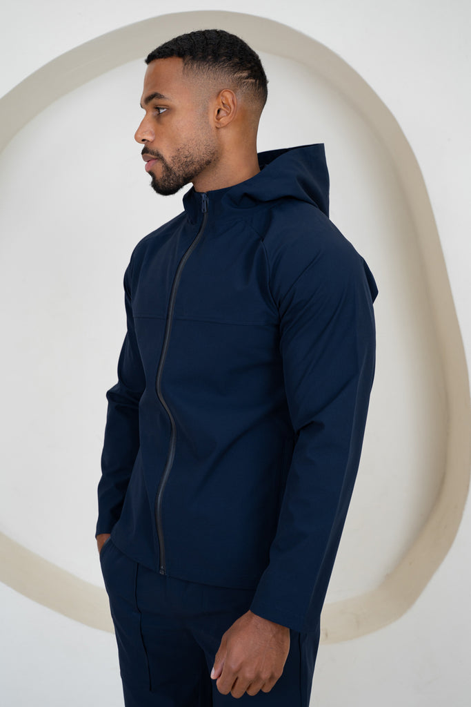 Pinnacle Brushed Technical Windbreaker Jacket - Navy