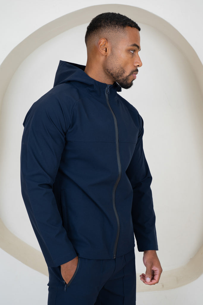 Pinnacle Brushed Technical Windbreaker Jacket - Navy