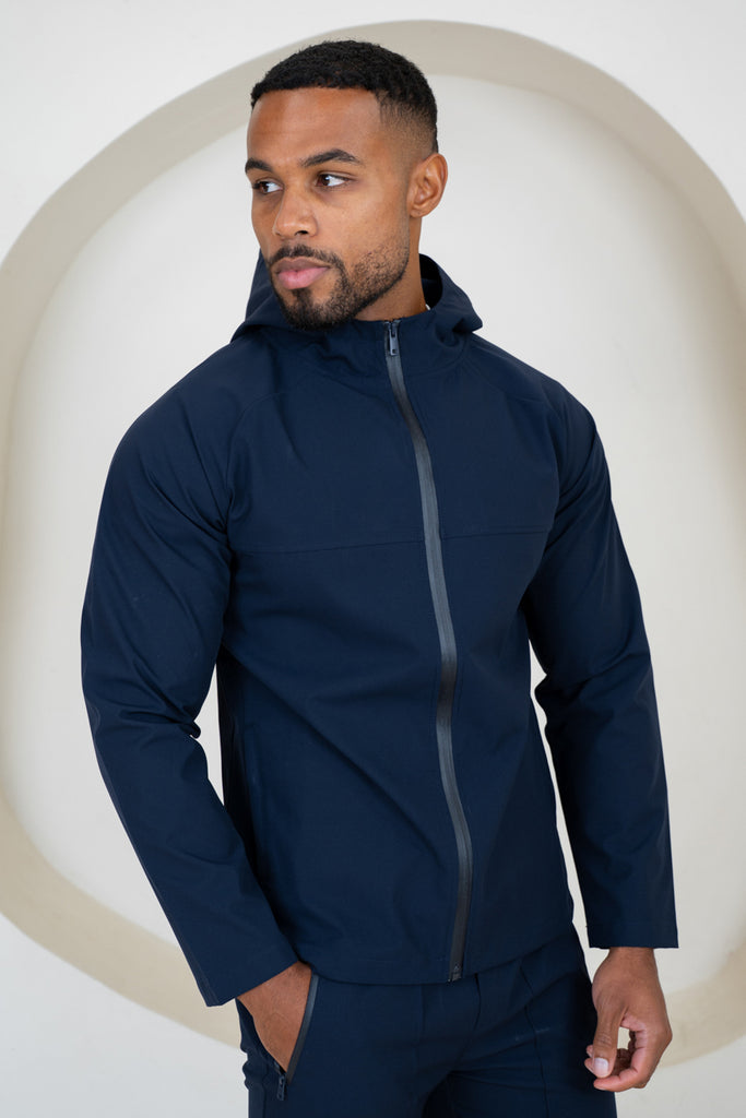 Pinnacle Brushed Technical Windbreaker Jacket - Navy