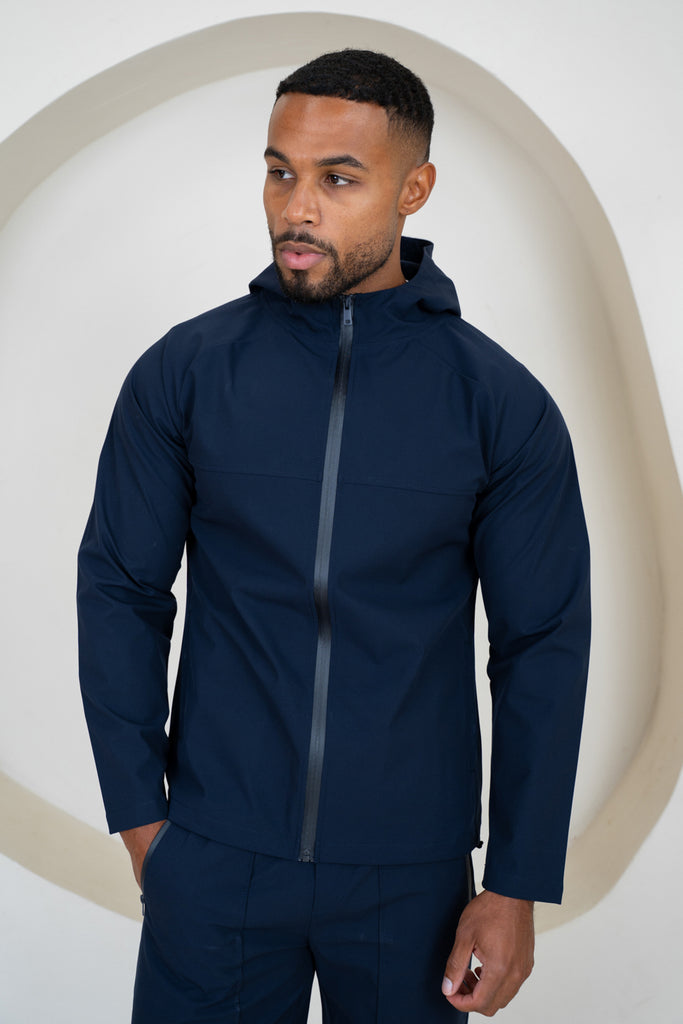 Pinnacle Brushed Technical Windbreaker Jacket - Navy