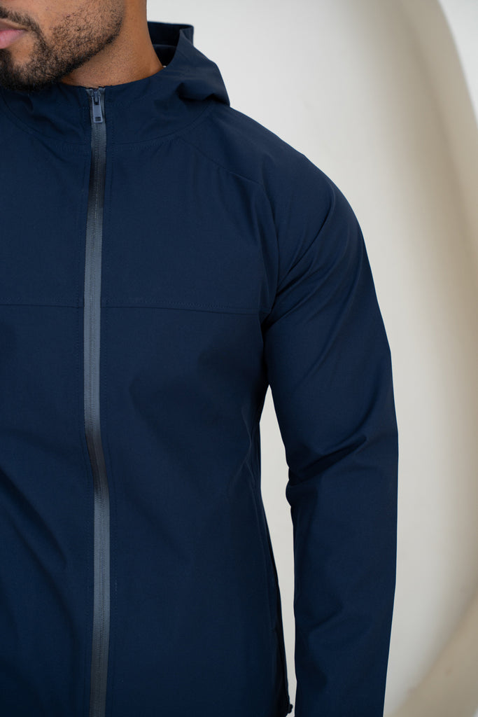 Pinnacle Brushed Technical Windbreaker Jacket - Navy