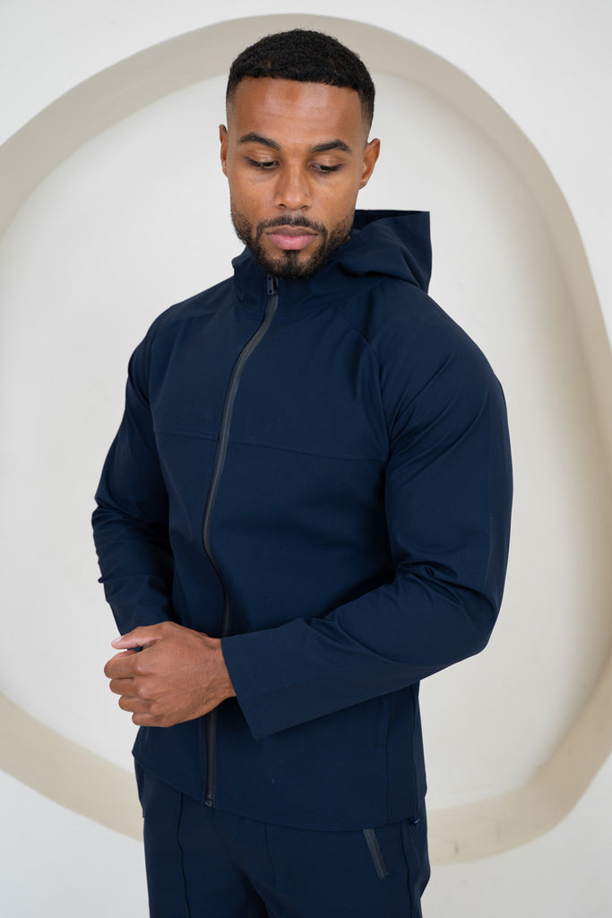 Pinnacle Brushed Technical Windbreaker Jacket - Navy