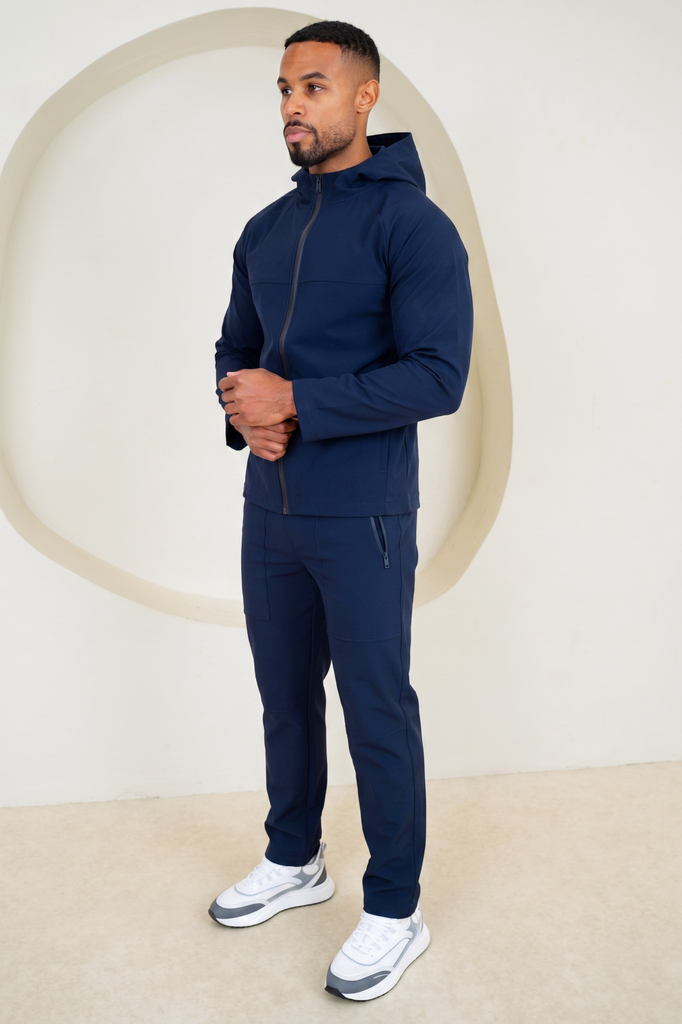 Pinnacle Brushed Technical Windbreaker Jacket - Navy