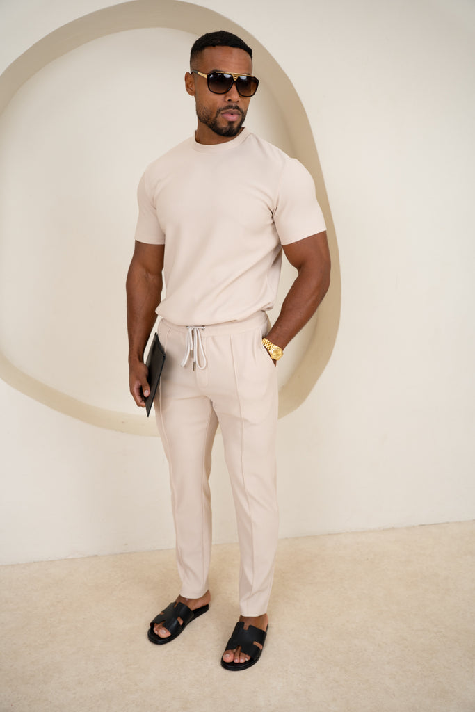 Pleated Slim Fit Trouser - Taupe