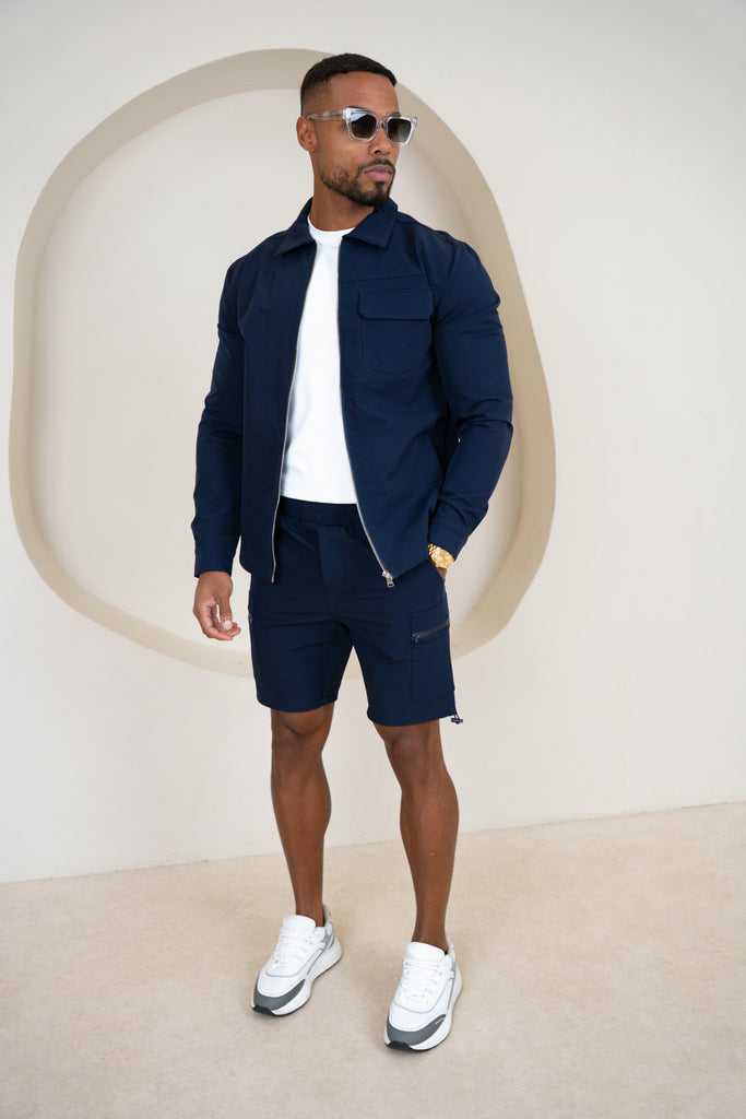 Premium Detail Cargo Shorts V2 - Navy