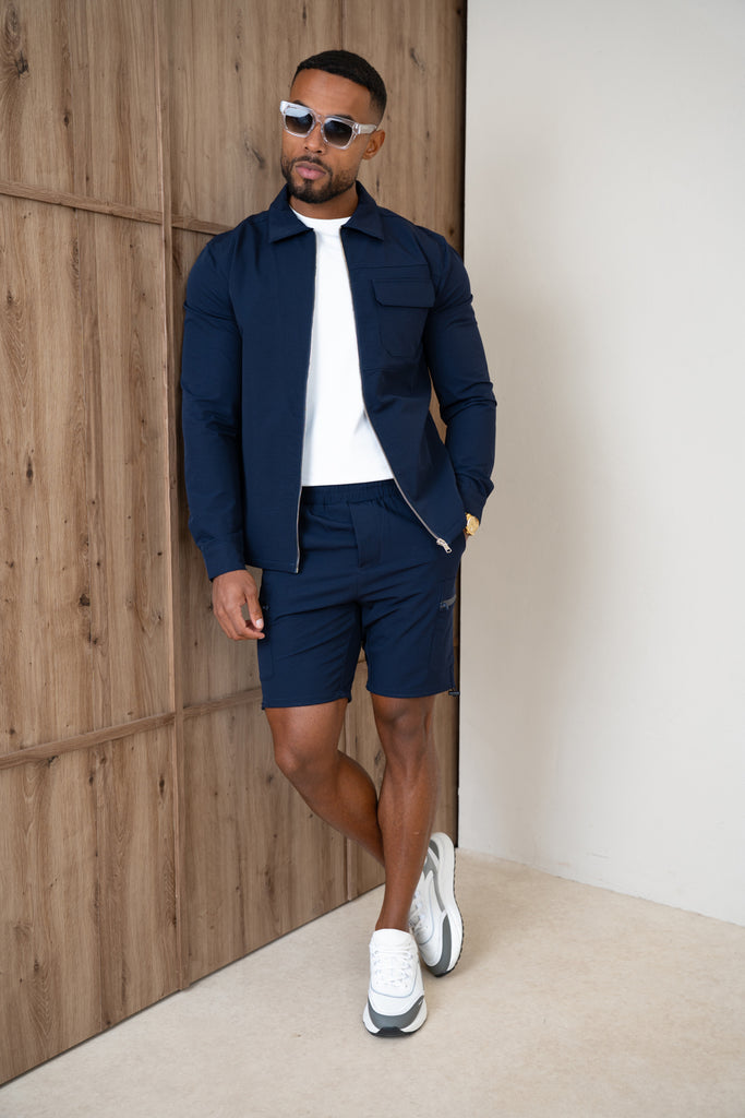 Premium Detail Cargo Shorts V2 - Navy
