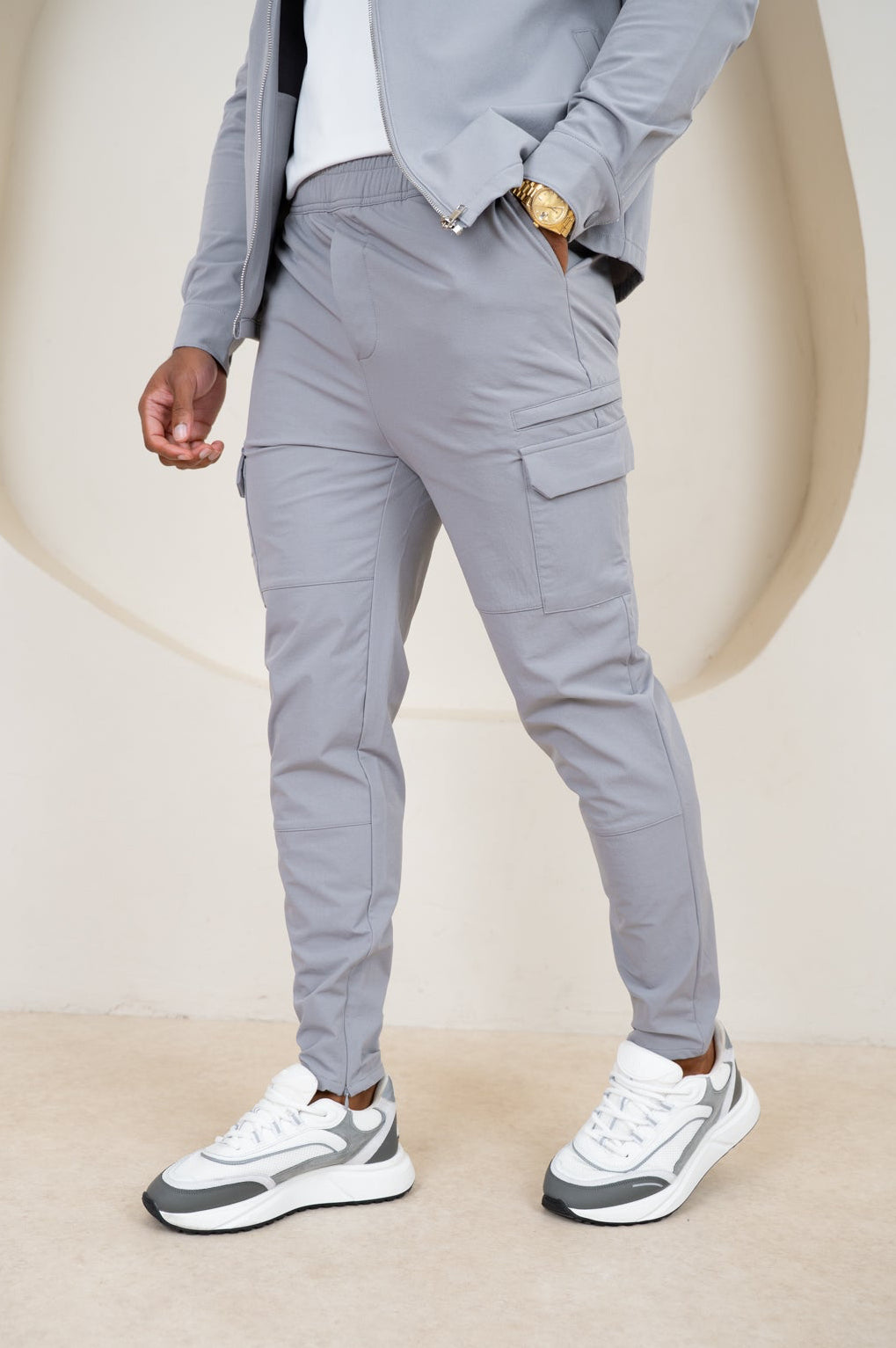 Premium Detail Cargo Pants V2 - Grey