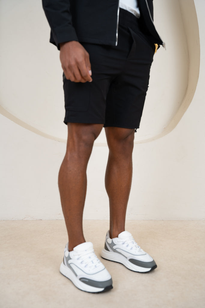 Premium Detail Cargo Shorts V2 - Black