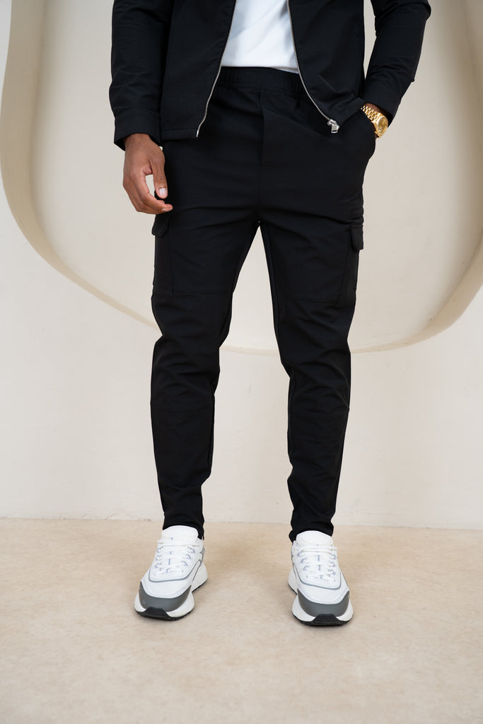 Premium Detail Cargo Pants V2 - Black