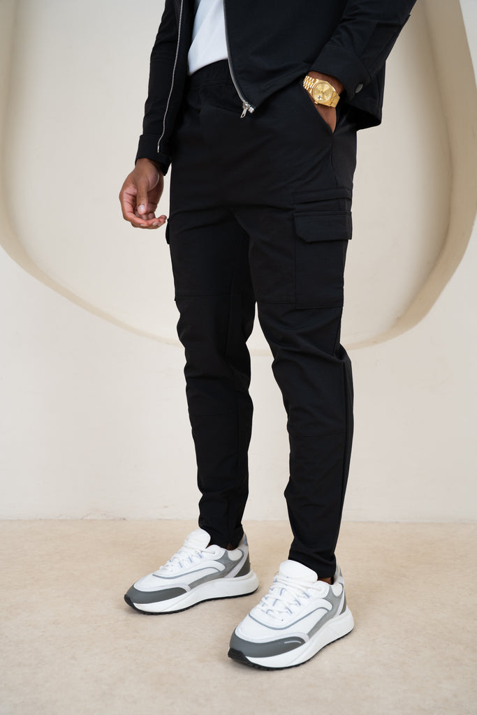 Premium Detail Cargo Pants V2 - Black
