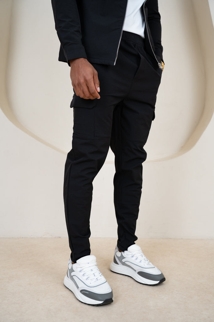 Premium Detail Cargo Pants V2 - Black