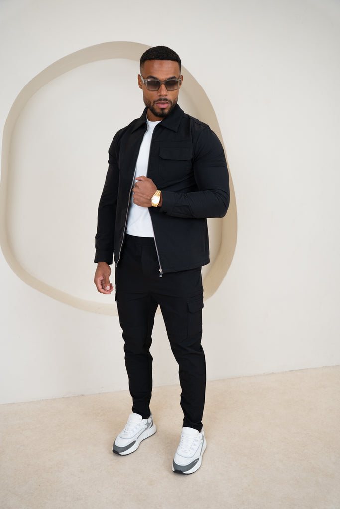 Premium Detail Cargo Pants V2 - Black