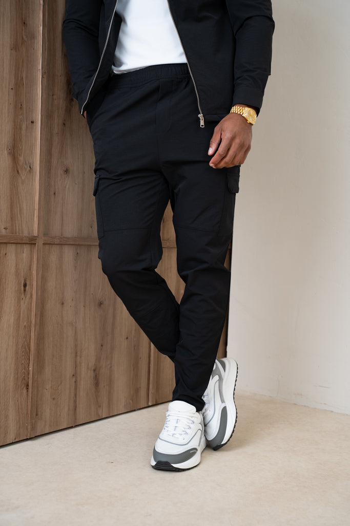 Premium Detail Cargo Pants V2 - Black
