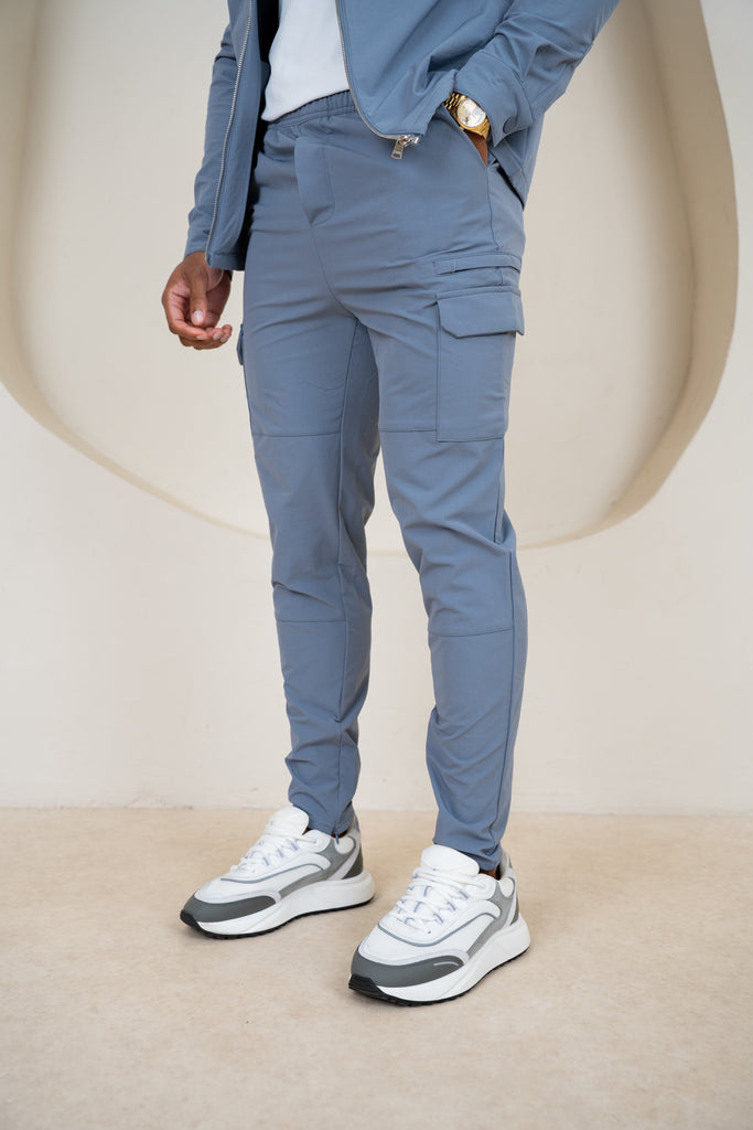Premium Detail Cargo Pants V2 - Steel Blue