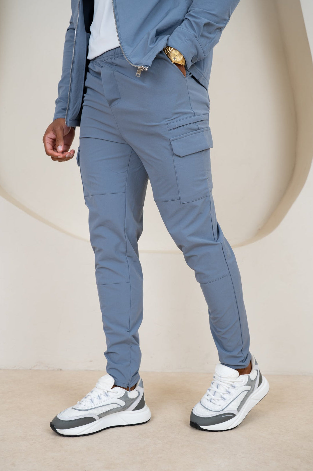 Premium Detail Cargo Pants V2 - Steel Blue