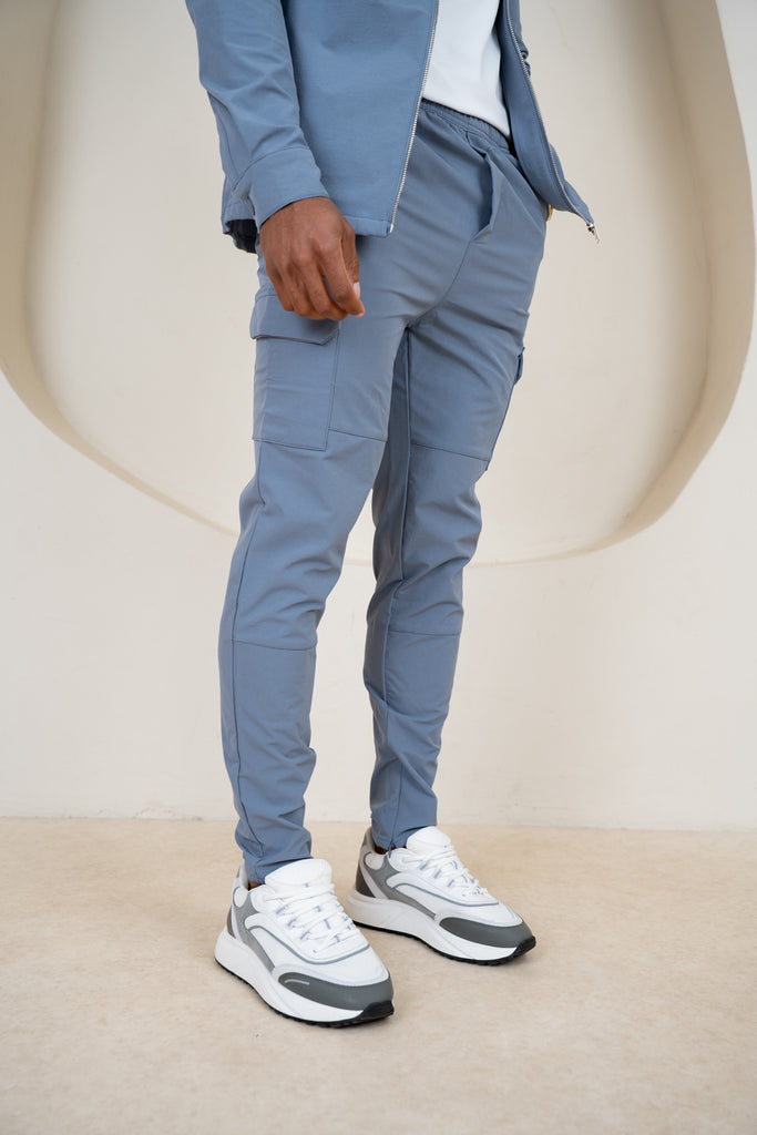 Premium Detail Cargo Pants V2 - Steel Blue