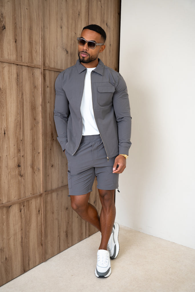 Premium Detail Cargo Shorts V2 - Charcoal