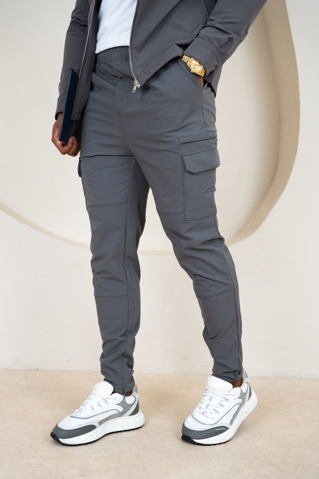 Premium Detail Cargo Pants V2 - Charcoal