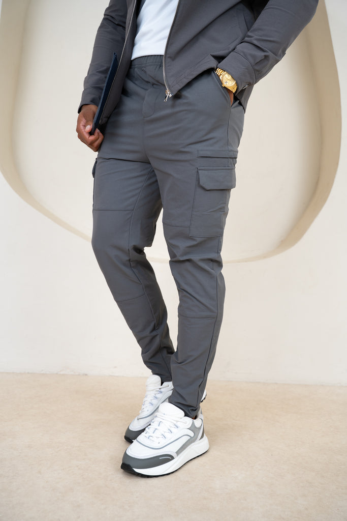 Premium Detail Cargo Pants V2 - Charcoal
