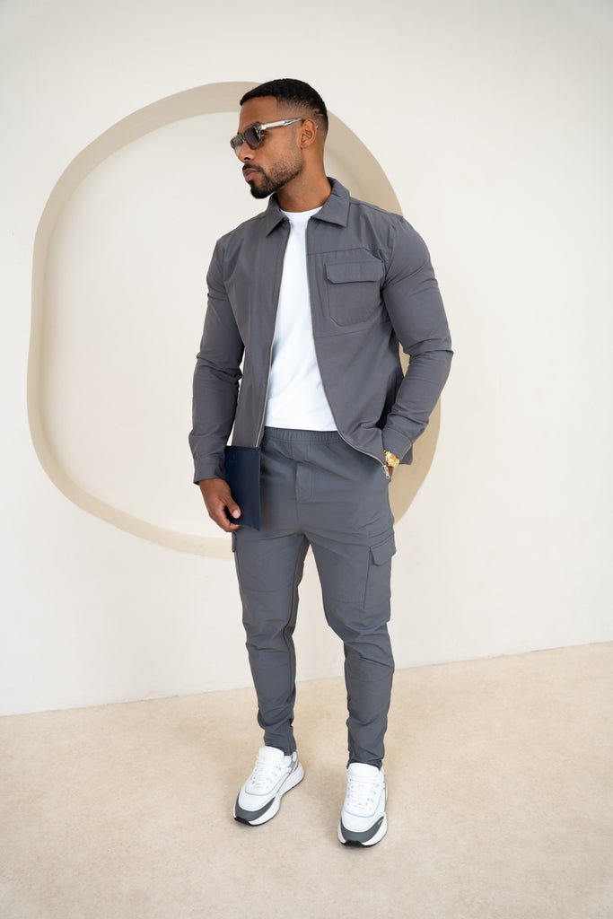 Premium Detail Cargo Pants V2 - Charcoal
