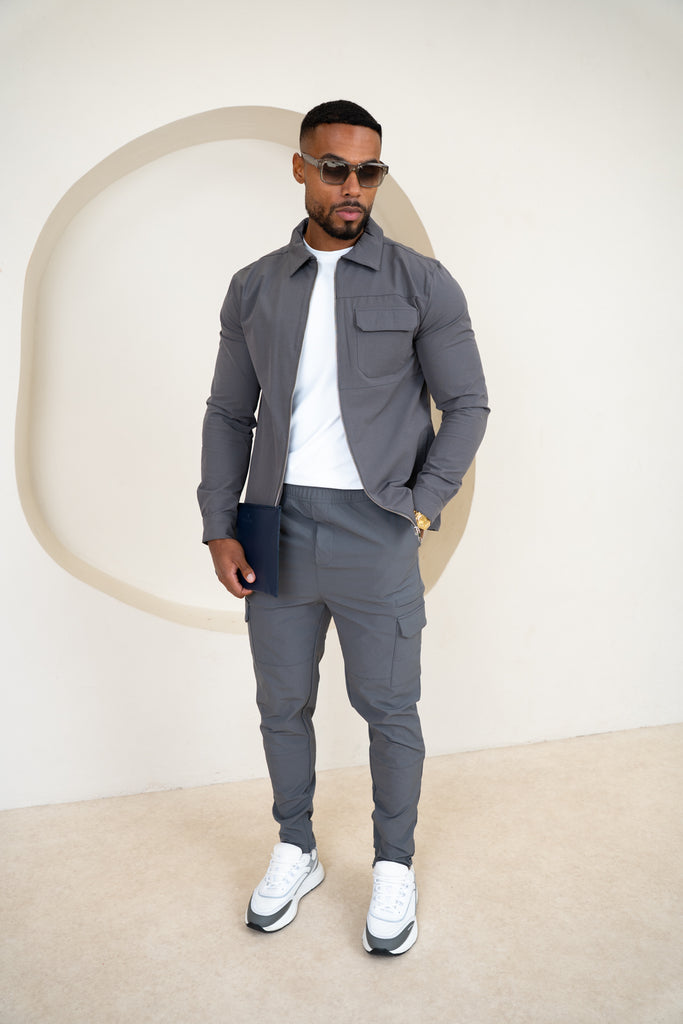 Premium Detail Cargo Pants V2 - Charcoal