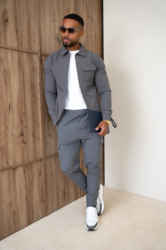 Premium Detail Cargo Pants V2 - Charcoal