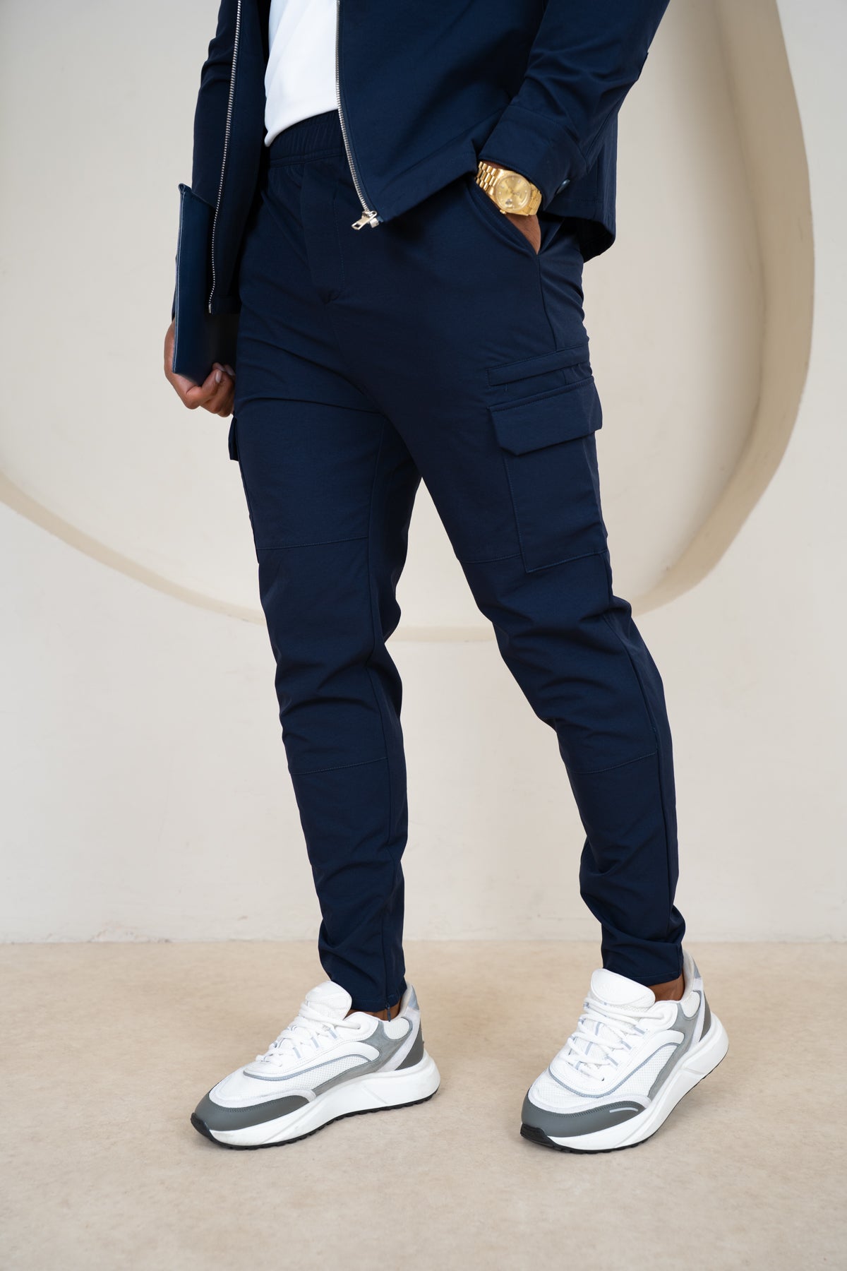 Premium Detail Cargo Pants V2 - Navy