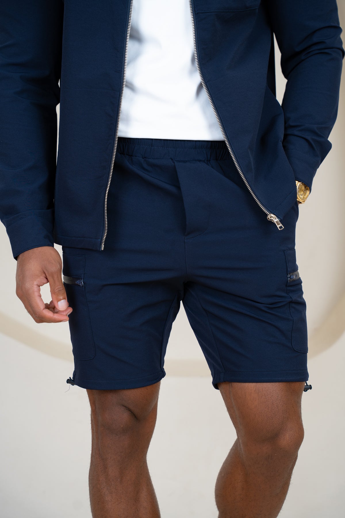 Premium Detail Cargo Shorts V2 - Navy