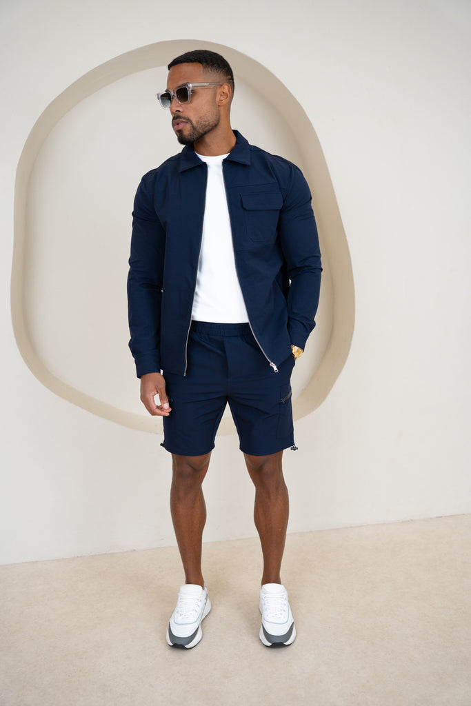 Premium Detail Cargo Shorts V2 - Navy