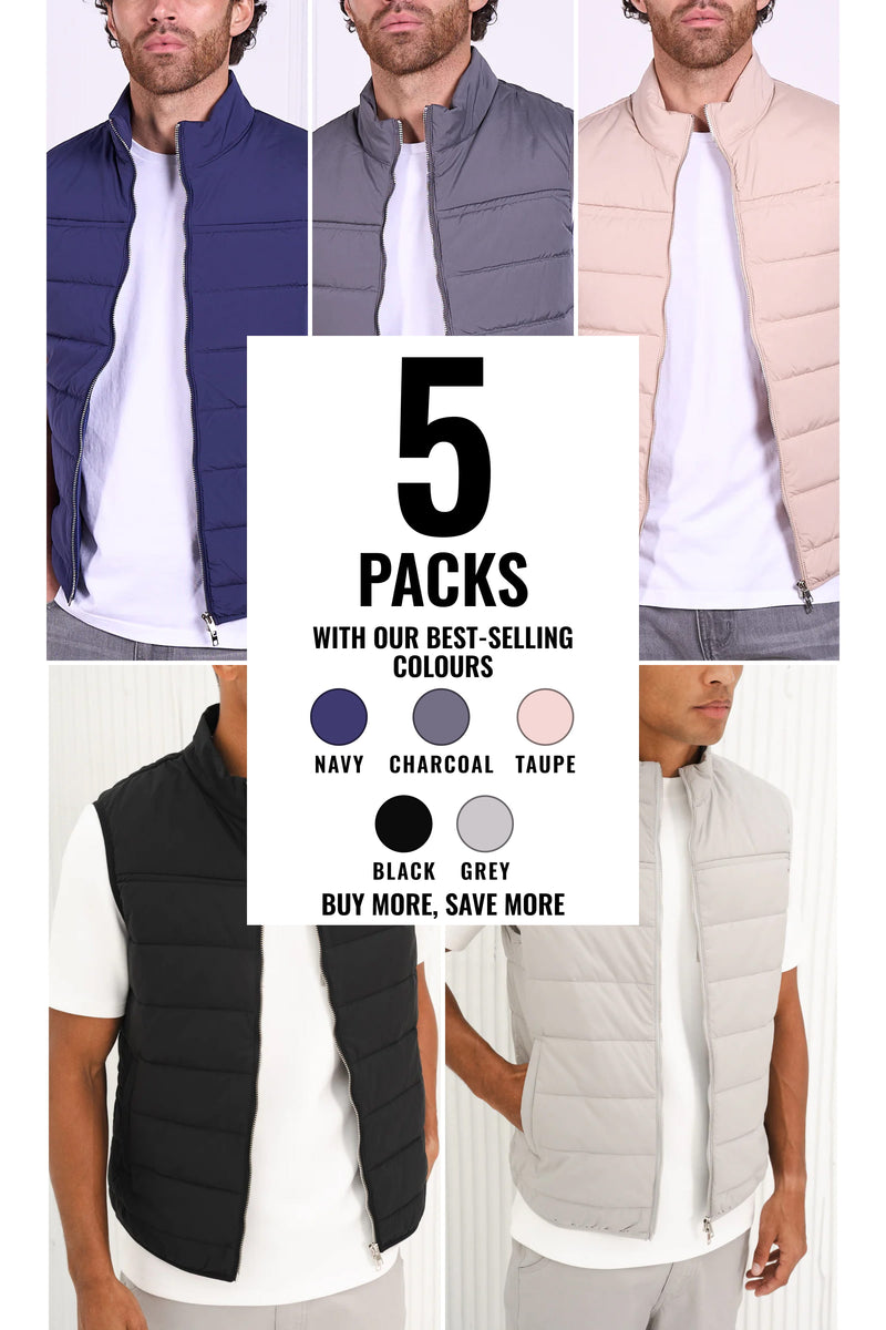 Premium Lightweight Quilted Gilet - 5 Pack