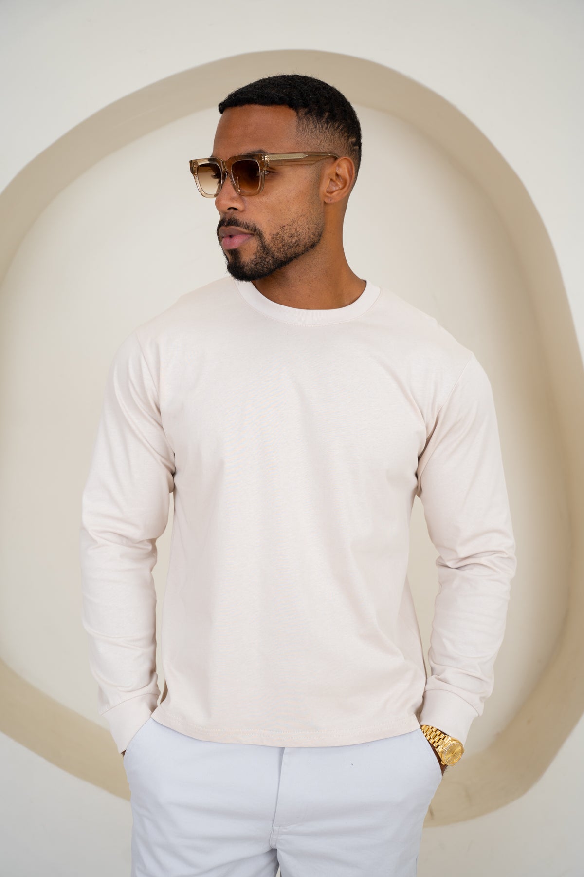 Premium Long Sleeve T-Shirt - Taupe