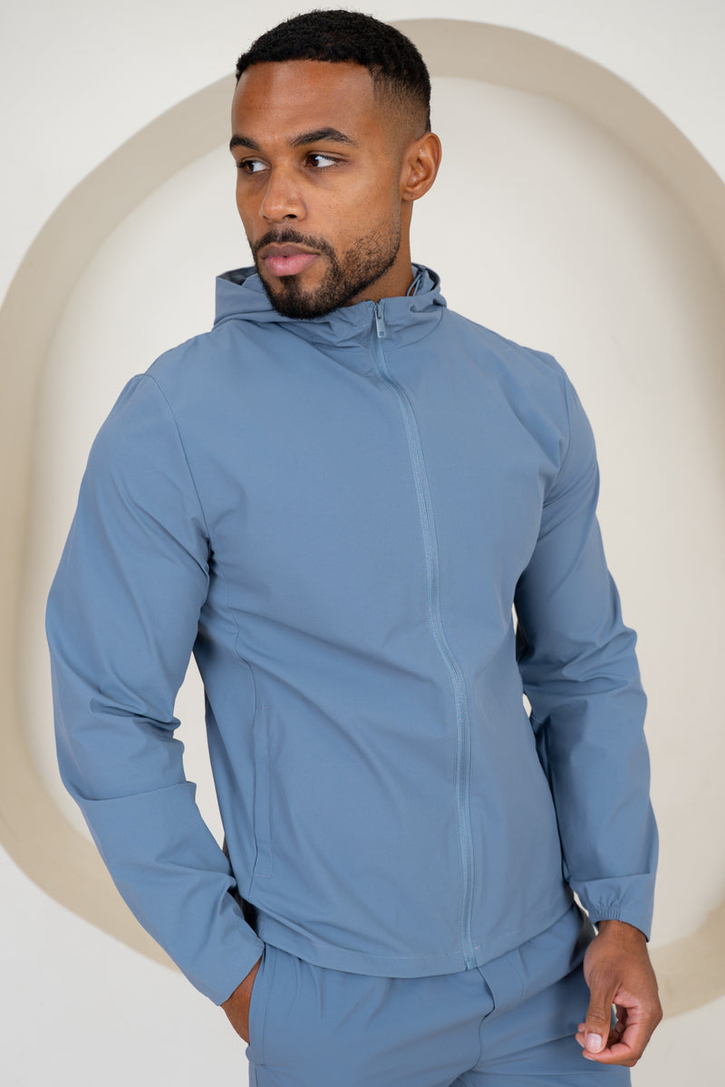 Premium Technical Windbreaker Jacket - Steel Blue – Choix UK