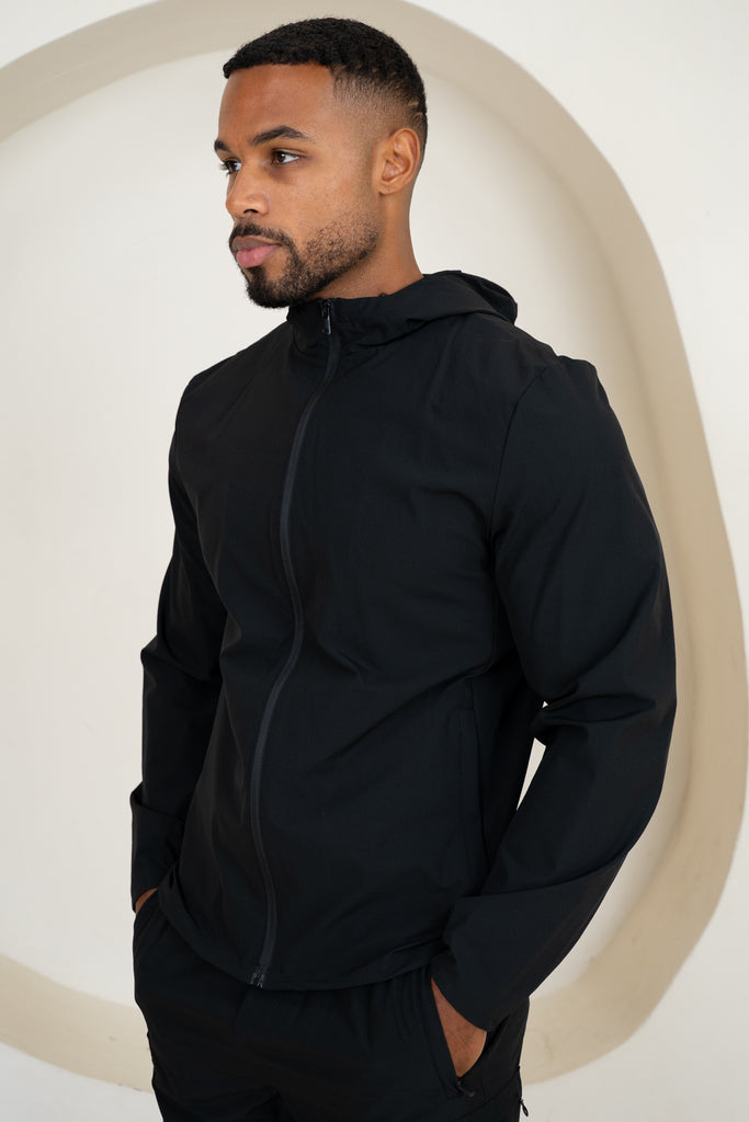 Premium Technical Windbreaker Jacket - Black
