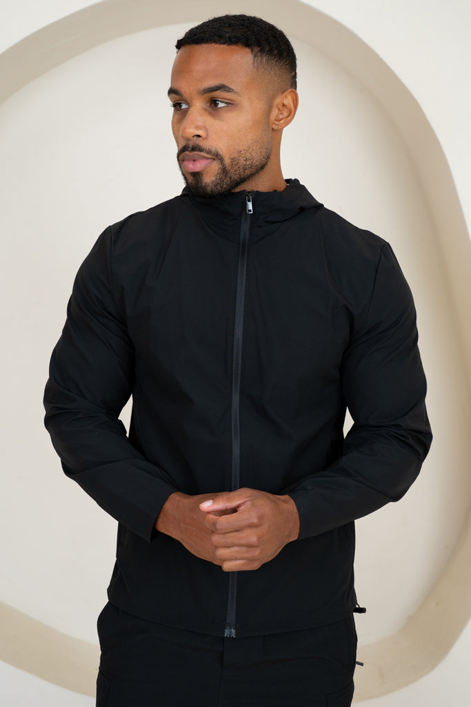 Premium Technical Windbreaker Jacket - Black