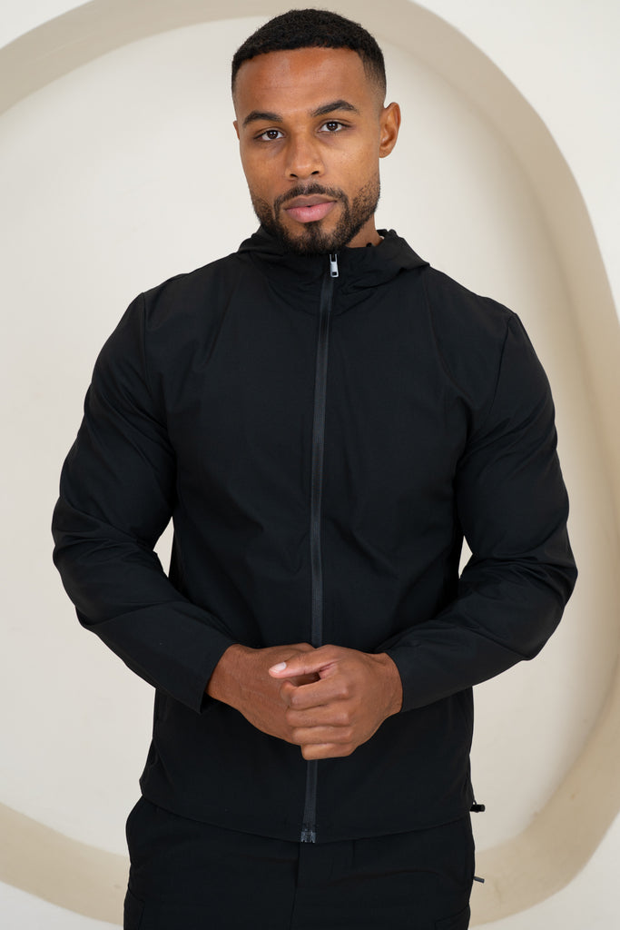 Premium Technical Windbreaker Jacket - Black