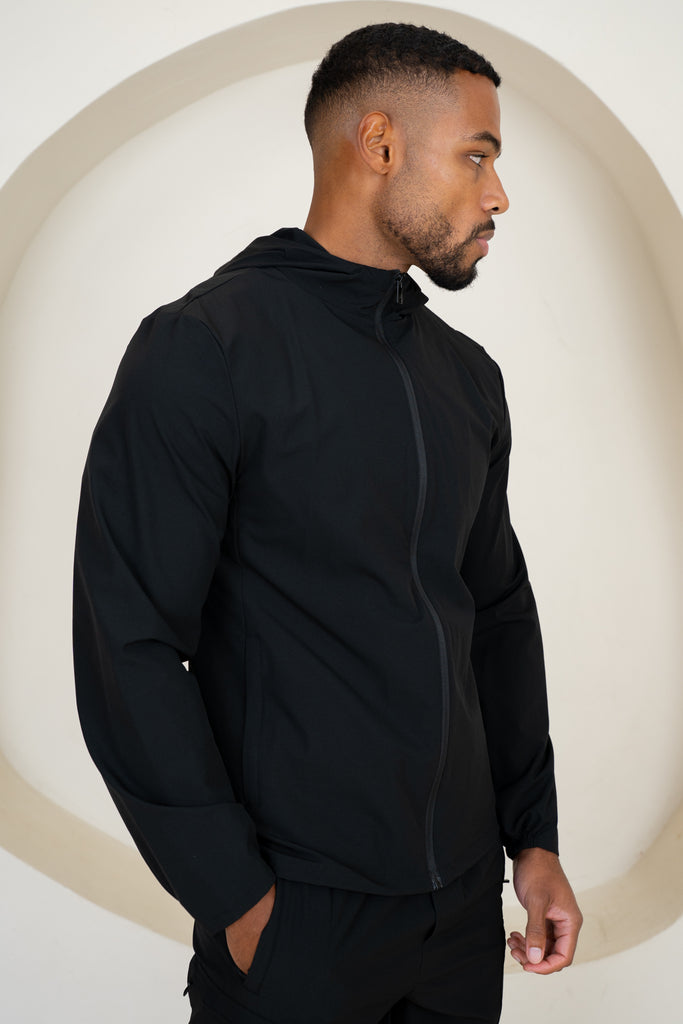 Premium Technical Windbreaker Jacket - Black