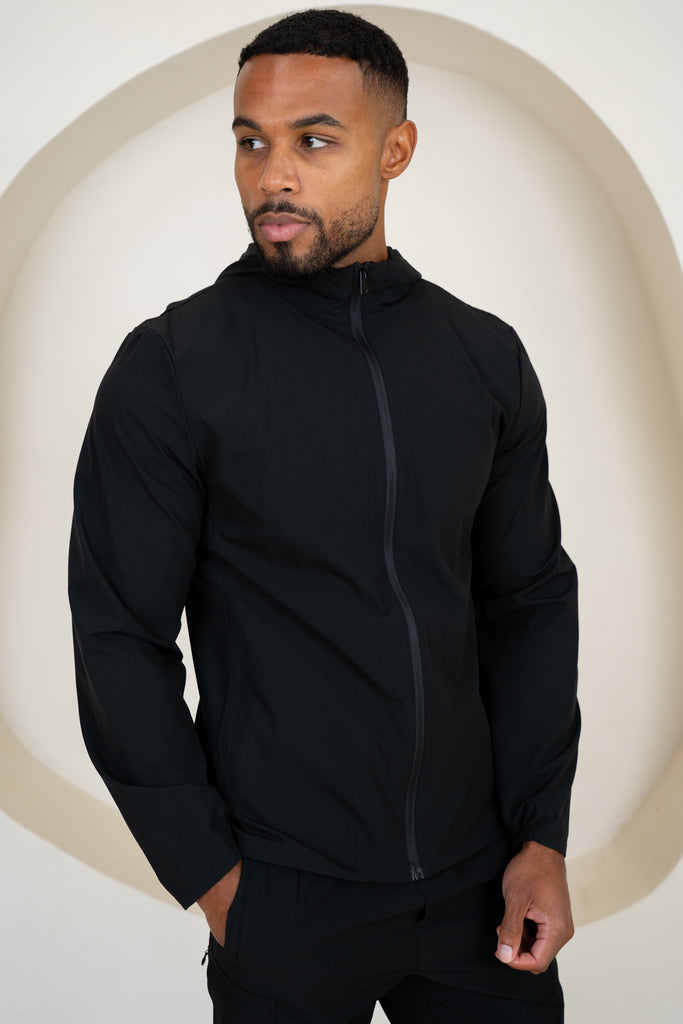 Premium Technical Windbreaker Jacket - Black