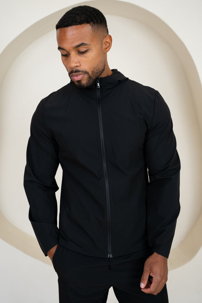 Premium Technical Windbreaker Jacket - Black