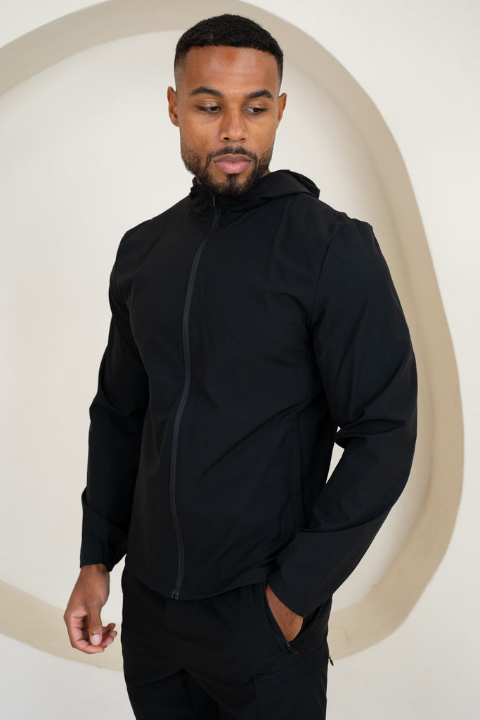 Premium Technical Windbreaker Jacket - Black