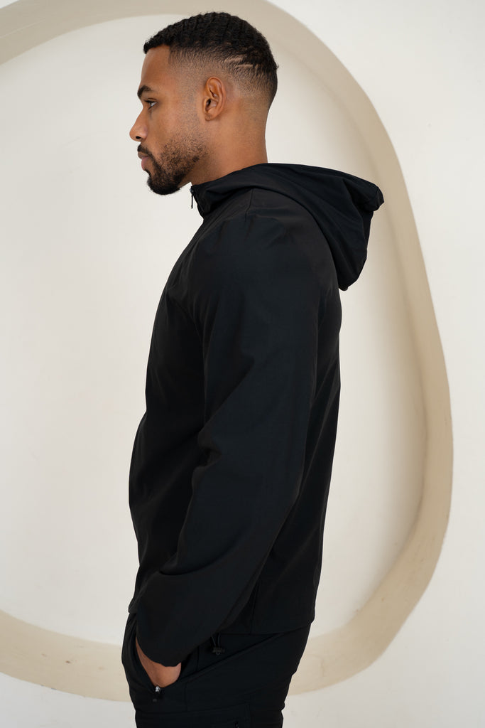 Premium Technical Windbreaker Jacket - Black