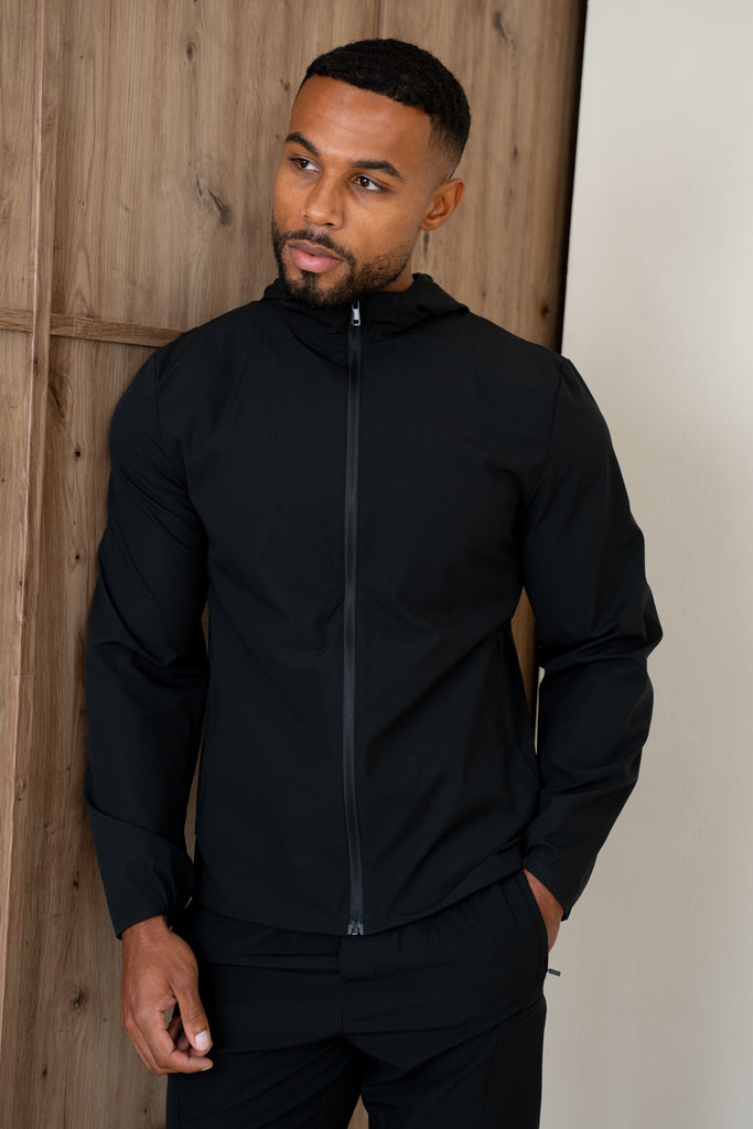 Premium Technical Windbreaker Jacket - Black