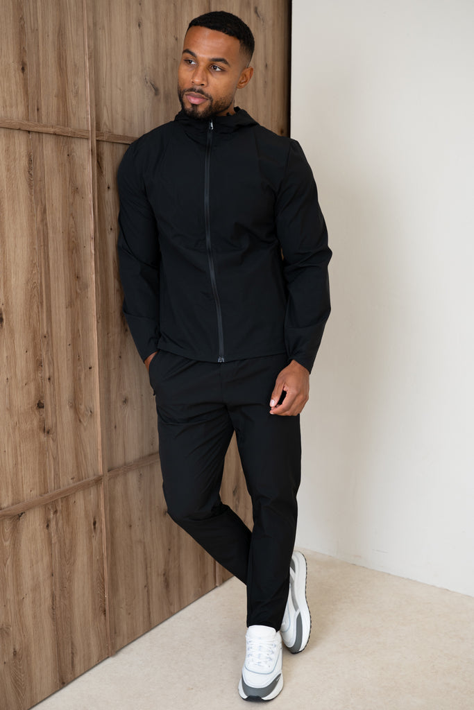 Premium Technical Windbreaker Jacket - Black