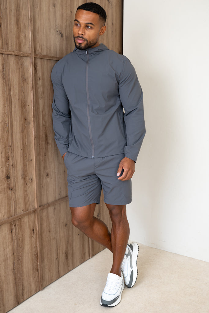Premium Technical Windbreaker Jacket - Charcoal