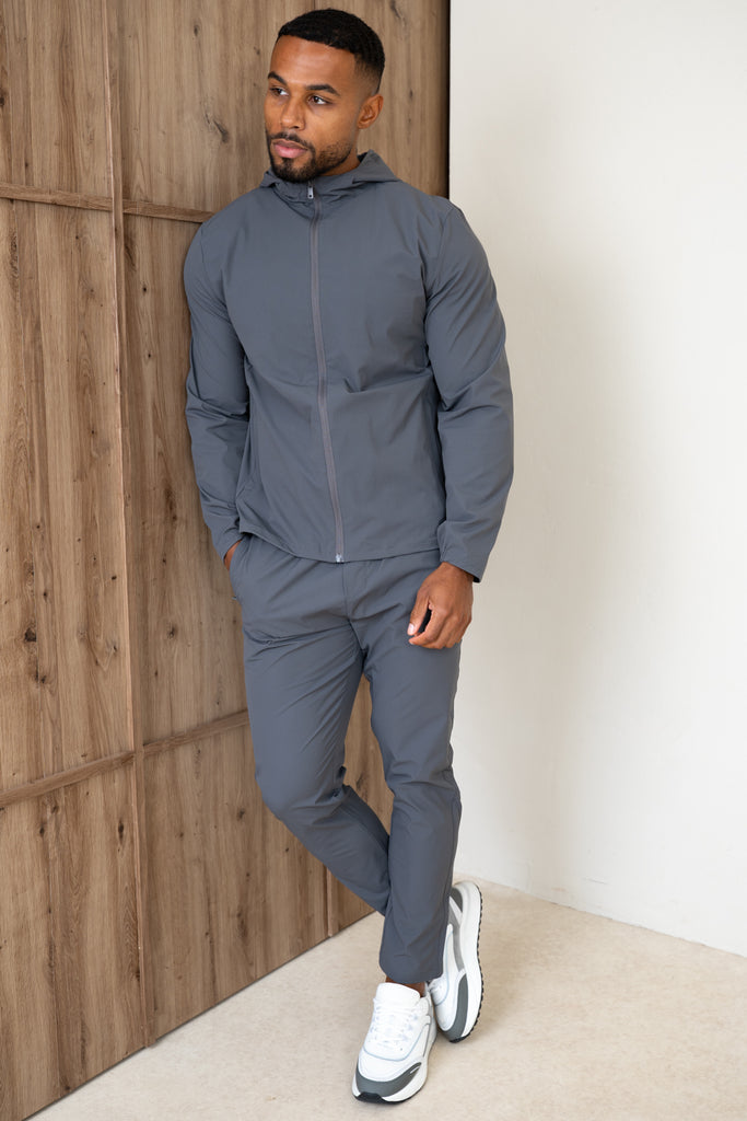 Premium Technical Windbreaker Jacket - Charcoal