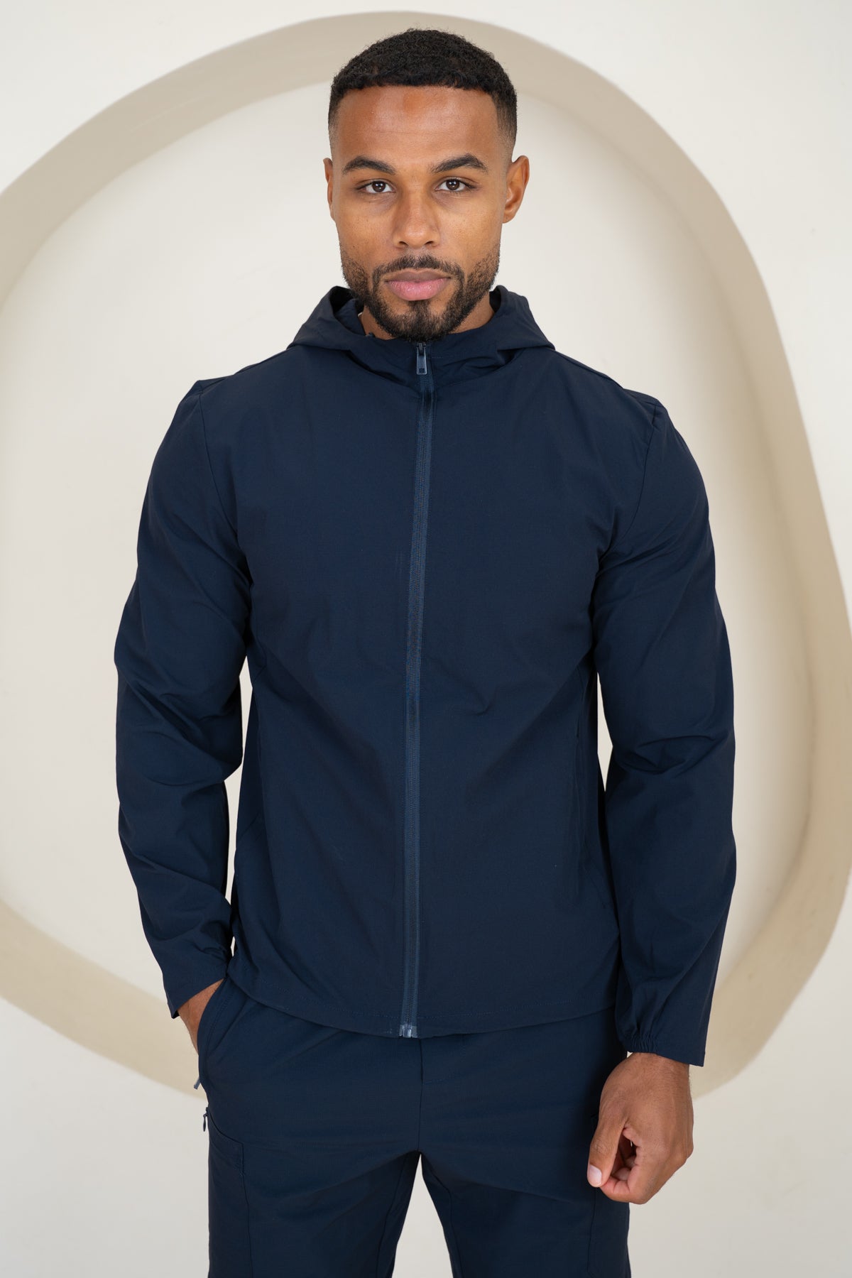 Premium Technical Windbreaker Jacket - Navy