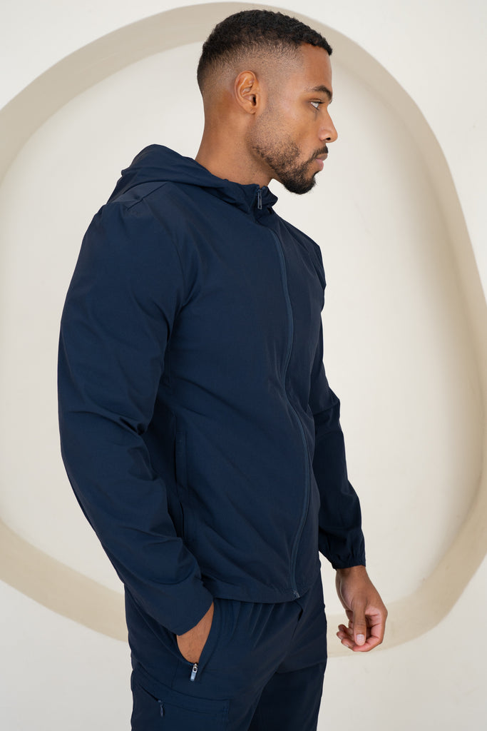 Premium Technical Windbreaker Jacket - Navy